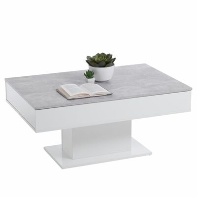 FMD sofabord betongrå og hvid