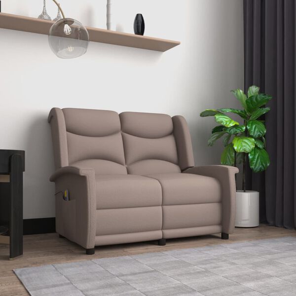 vidaXL 2-personers massagestol mikrofiberstof gr&aring;brun