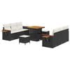 vidaXL Havesofa S&aelig;t 9 pcs Sort polyrattan