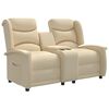 vidaXL 2-personers l&aelig;nestol med kopholdere stof cremefarvet