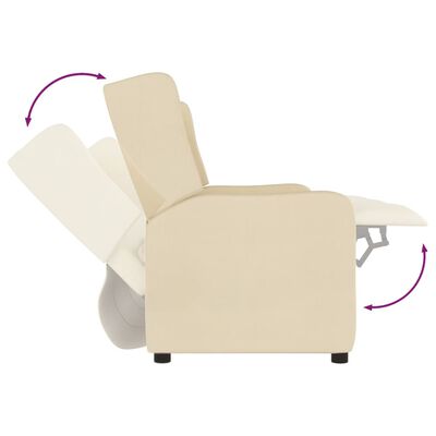 vidaXL 4-personers lænestol stof cremefarvet