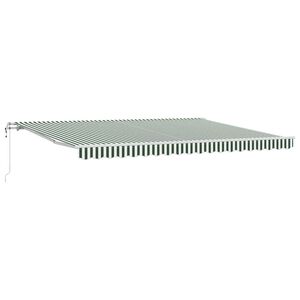 vidaXL Udtr&aelig;kkelig markise Gr&oslash;n og Hvid 450 &times; 350 cm Stof og aluminium