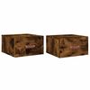 vidaXL v&aelig;gh&aelig;ngte sengeborde 2 stk. 35x35x20 cm r&oslash;get egetr&aelig;sfarve