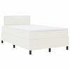 vidaXL LED Box Spring Bed Creme og hvid 120 x 200 cm Velourstof