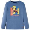 Lang&aelig;rmet T-shirt til b&oslash;rn str. 128 bl&aring;meleret