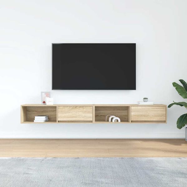 vidaXL tv-borde 2 stk. 100x31x25,5 cm konstrueret tr&aelig; sonoma-eg