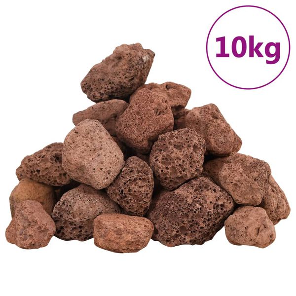 vidaXL vulkanske sten 10 kg 3-5 cm r&oslash;d
