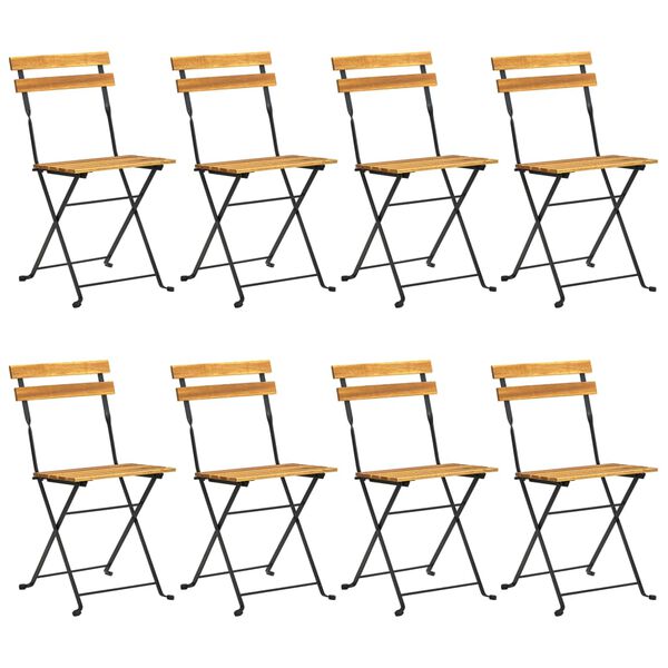 vidaXL udendørs spisebordssæt 9 dele foldbart massivt akacietræ