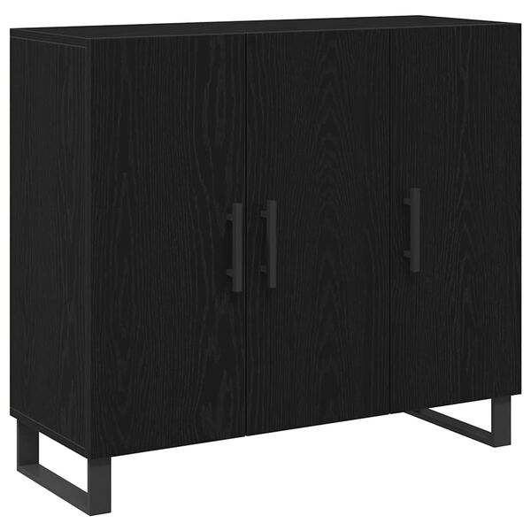 vidaXL Sideboard Sort eg 90 x 34 x 80 cm Konstrueret tr&aelig;