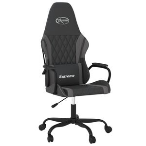 vidaXL gamingstol m. massagefunktion kunstl&aelig;der sort og gr&aring;