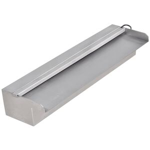 Rektangul&aelig;r vandfaldsfont&aelig;ne med LED-lys rustfrit st&aring;l 45 cm