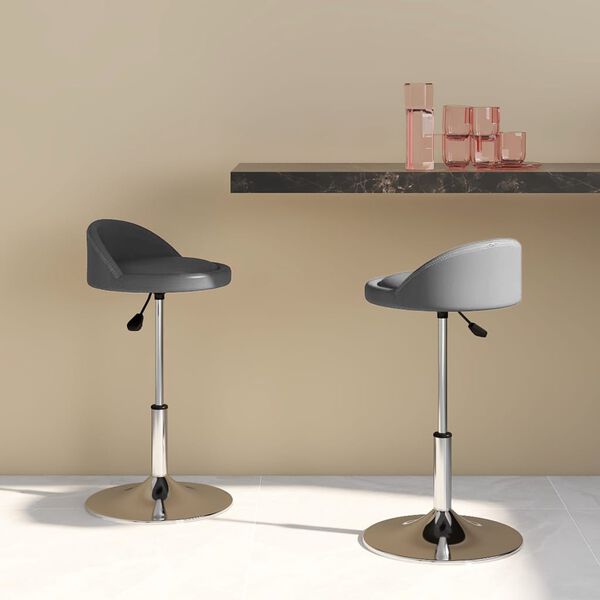 vidaXL drejelige spisebordsstole 2 stk. kunstl&aelig;der gr&aring;