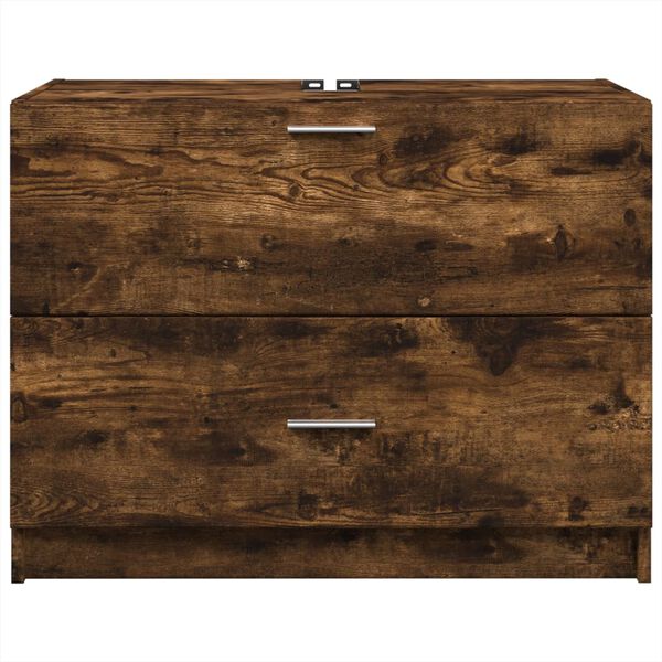 vidaXL underskab til håndvask 78x37x59 cm konstrueret træ røget eg