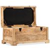 vidaXL opbevaringsb&aelig;nk i &aelig;gte l&aelig;der og massivt mangotr&aelig; 80 x 44 x 44 cm