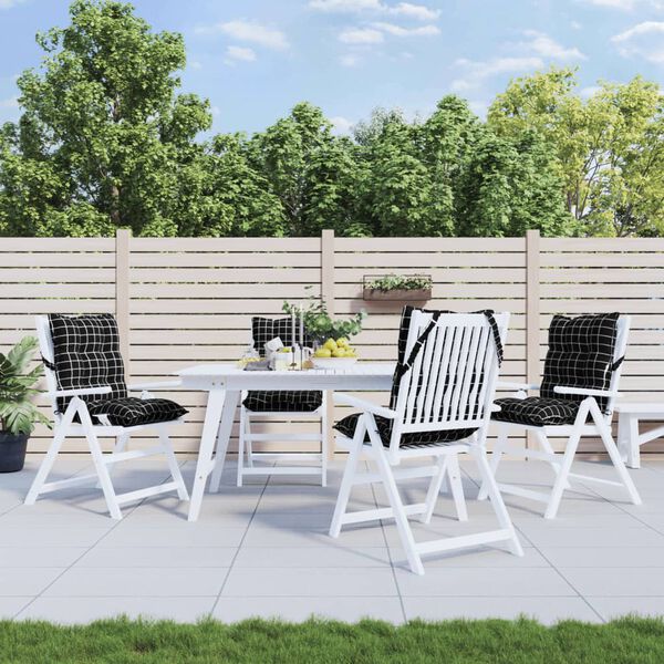 vidaXL stolehynder med lav ryg 4 stk. oxfordstof ternet sort