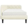 vidaXL Hj&oslash;rnesengramme med madras Creme 90 x 190 cm Fl&oslash;jl