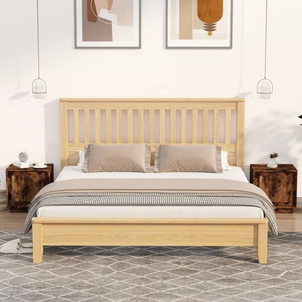 vidaXL sengeborde 2 stk. 44x35x45 cm konstrueret tr&aelig; r&oslash;get egetr&aelig;