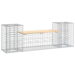 vidaXL haveb&aelig;nk med gabiondesign 183x41x60,5 cm massivt fyrretr&aelig;