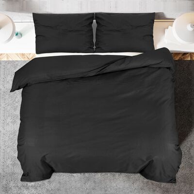 vidaXL sengetøj 135x200 cm let mikrofiberstof sort