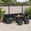 vidaXL Havesofa S&aelig;t 10 pcs Sort polyrattan
