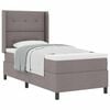 vidaXL Box spring seng med pude Gr&aring;brun 200 x 90 cm Stof