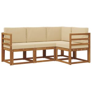 vidaXL Udend&oslash;rs sofagruppe med pude 4 pcs Naturlig og Beige