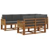 vidaXL Udend&oslash;rs sofagruppe 7 pcs Naturlig og Antracit Polyester