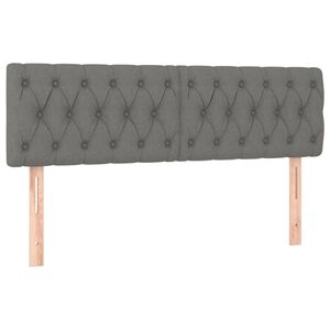 vidaXL sengegavle 144x7x78/88 cm stof m&oslash;rkegr&aring;