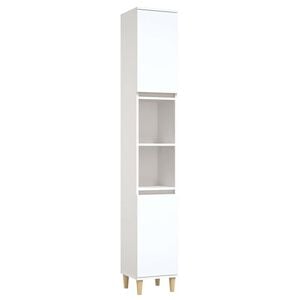 vidaXL badev&aelig;relsesskab 30x30x190 cm konstrueret tr&aelig; hvid