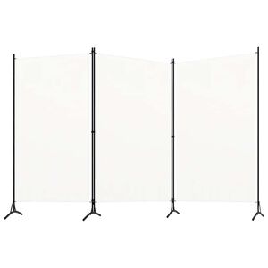 vidaXL 3-panels rumdeler 260x180 cm stof hvid