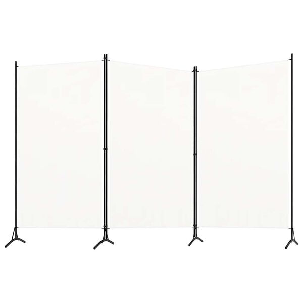 vidaXL 3-panels rumdeler 260x180 cm stof hvid