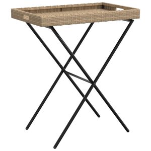 vidaXL bakkebord 65x40x75 cm polyrattan beige