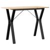 vidaXL spisebord 100x50x75 cm Y-stel massivt fyrretr&aelig; og st&aring;l