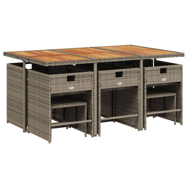 vidaXL lounges&aelig;t til haven 11 dele med hynder polyrattan gr&aring;