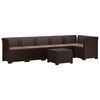 vidaXL 6-personers Have Sofa med Puder Rattan Look PP Brun