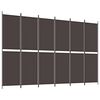 vidaXL 6-panels rumdeler 300x200 cm stof brun