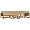 vidaXL Udend&oslash;rs sofagruppe med pude 6 pcs Naturlig og Beige