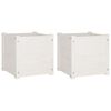 vidaXL plantekasser 2 stk. 40x40x40 cm massivt fyrretr&aelig; hvid