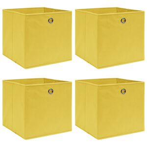 vidaXL opbevaringskasser 4 stk. 32x32x32 stof gul