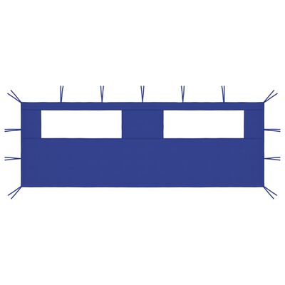 vidaXL pavillonvæg med vinduer 6x2 m blå