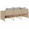 vidaXL 3-personers havesofa med hynder polyrattan beige