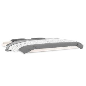 vidaXL sengeramme 200x200 cm massivt fyrretr&aelig; hvid