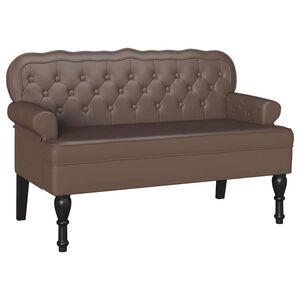 vidaXL Chesterfield b&aelig;nk Brun 119,5 x 64,5 x 75 cm Faux l&aelig;der