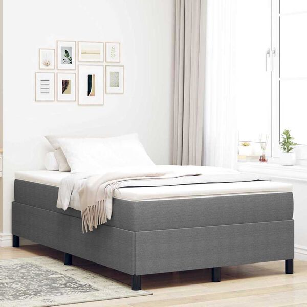 vidaXL Box spring seng Lysegr&aring; 120 x 190 cm Fl&oslash;jl