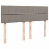vidaXL Ottoman seng med madras & LEDs Taupe 140x200 cm Stof