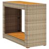 vidaXL havebord med tr&aelig;top 100x40x75 cm polyrattan sort