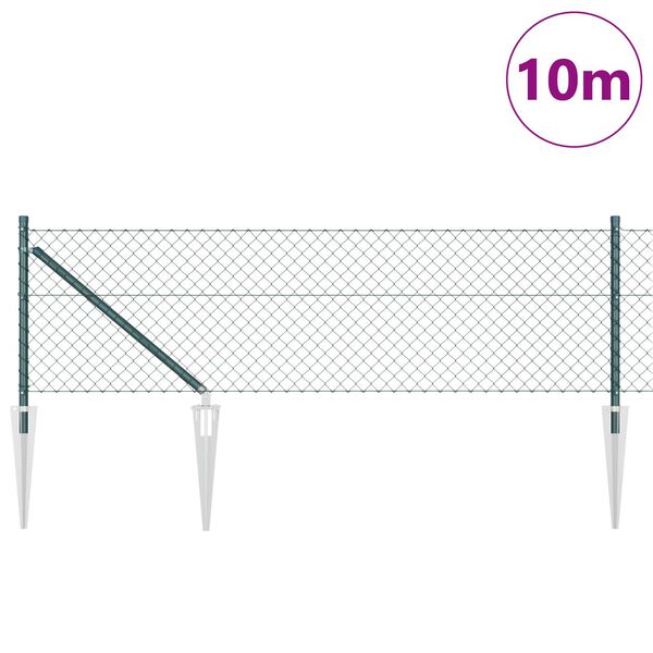vidaXL Hegnsp&aelig;l Gr&oslash;n 10 x 0,4 m (40 x 40 mm net) St&aring;l og PVC