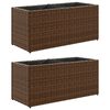 vidaXL plantekasser 2 stk. med 2 potter 72x30x32 cm polyrattan brun