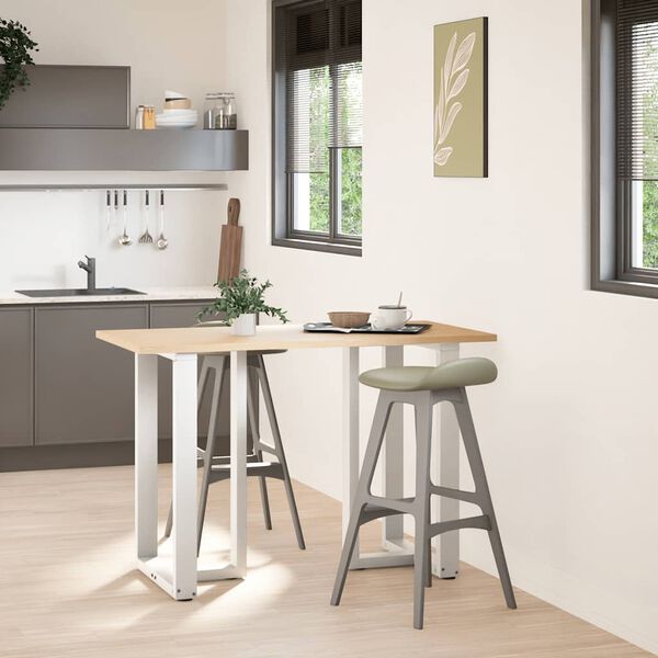 vidaXL barbordsben T-formet 2 stk. hvid 60x35x(90-91) cm st&aring;l