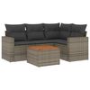 vidaXL sofas&aelig;t 5 dele med hynder polyrattan gr&aring;